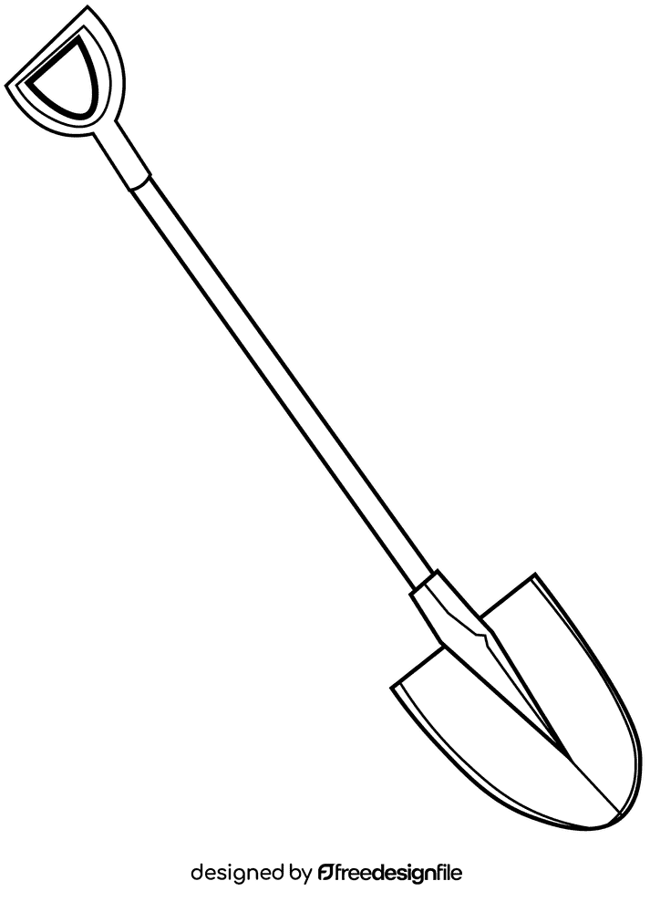 Mining shovel black and white clipart