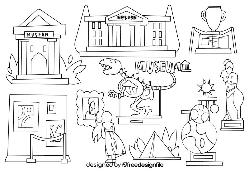 Museum black and white vector