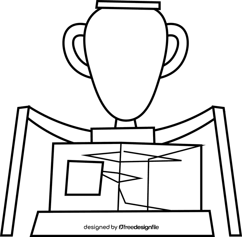 Museum cup black and white clipart