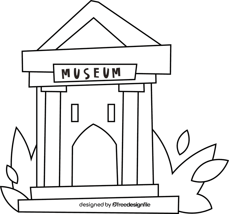Museum black and white clipart