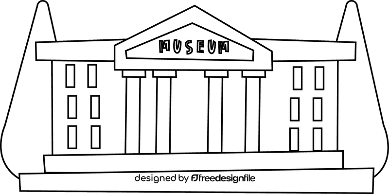 Museum black and white clipart