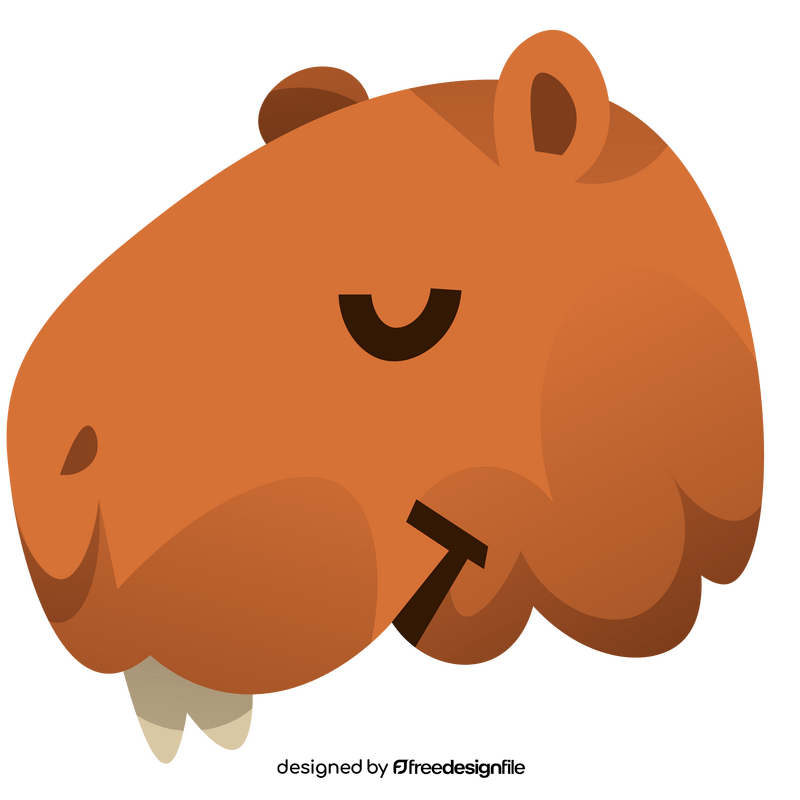Cute capybara head cartoon clipart