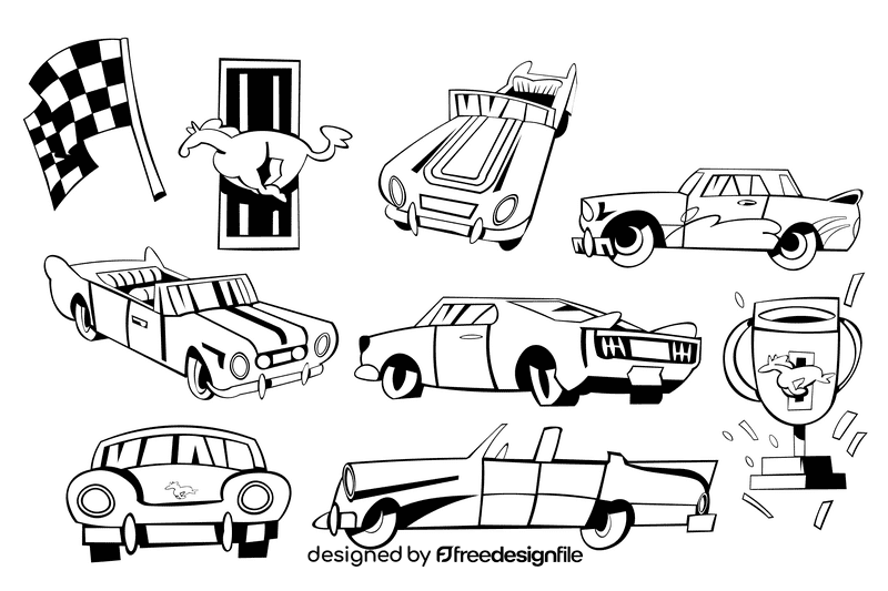 Mustang black and white vector