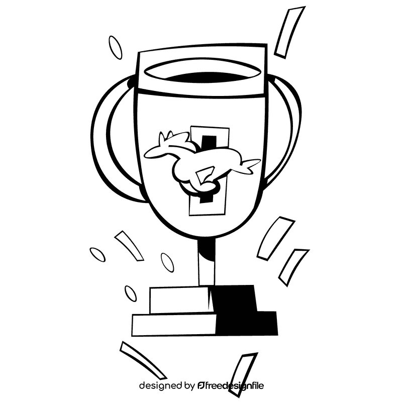 Mustang cup black and white clipart