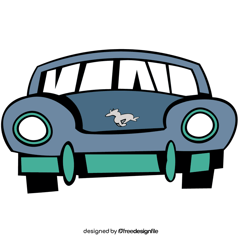 Mustang front blue clipart