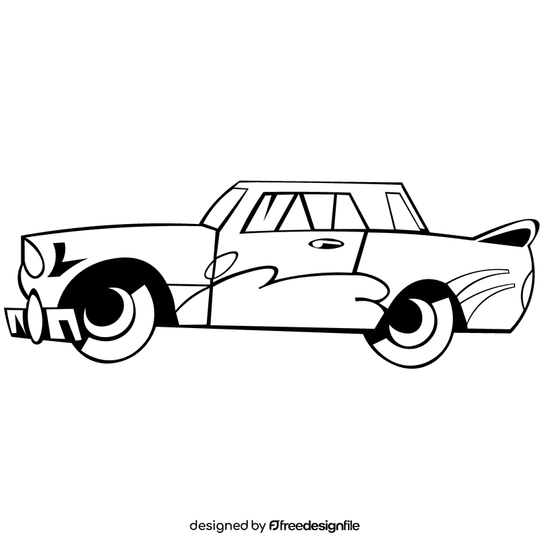 Mustang racing car black and white clipart