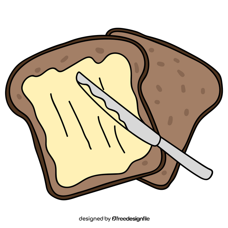 Wheat bread and butter clipart