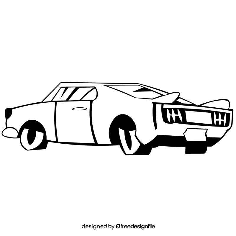 Mustang white black and white clipart