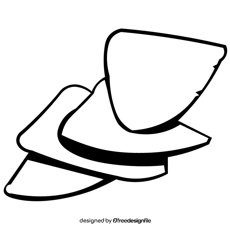 Nachos chips black and white clipart