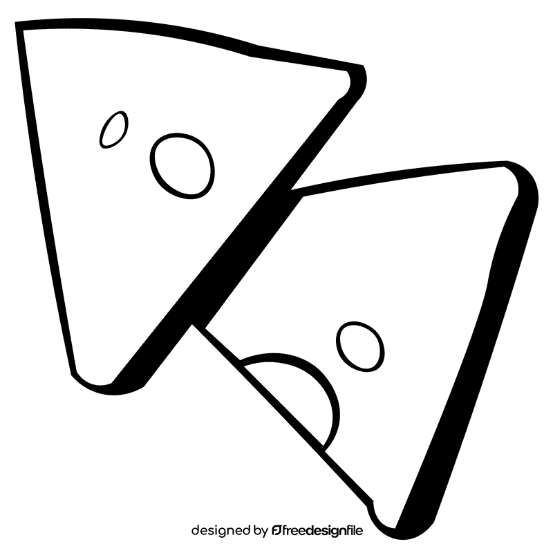 Nachos chips black and white clipart