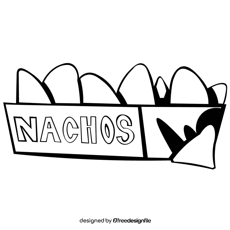 Nachos pack black and white clipart