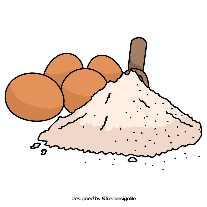 Wheat flour and eggs clipart