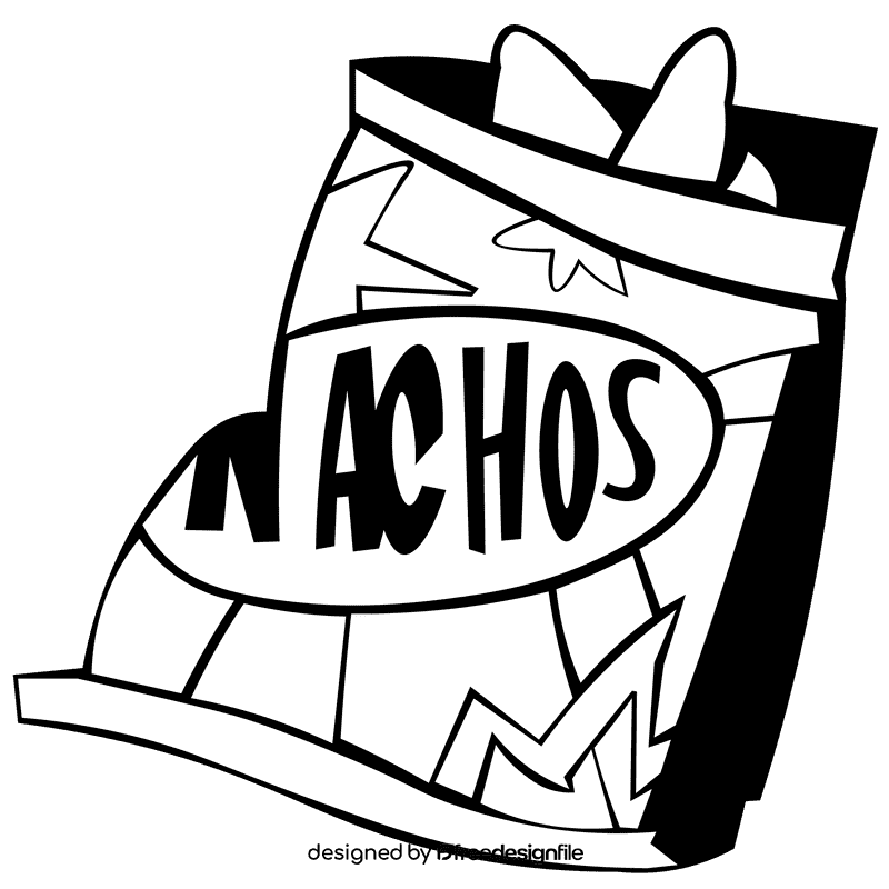 Nachos pack black and white clipart