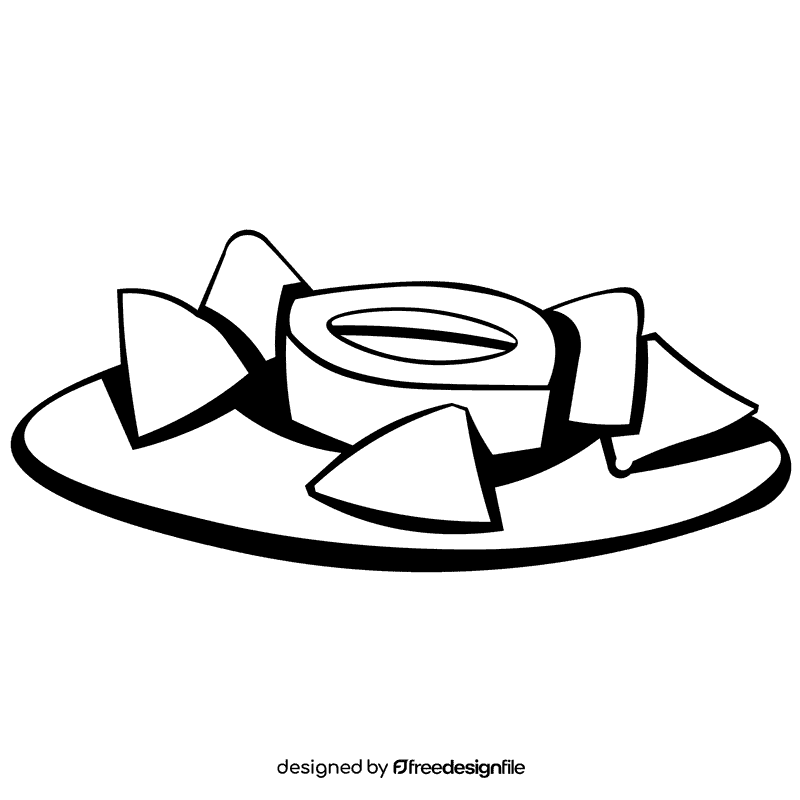 Nachos plate black and white clipart