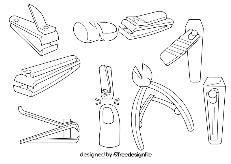 Nail cutter black and white vector