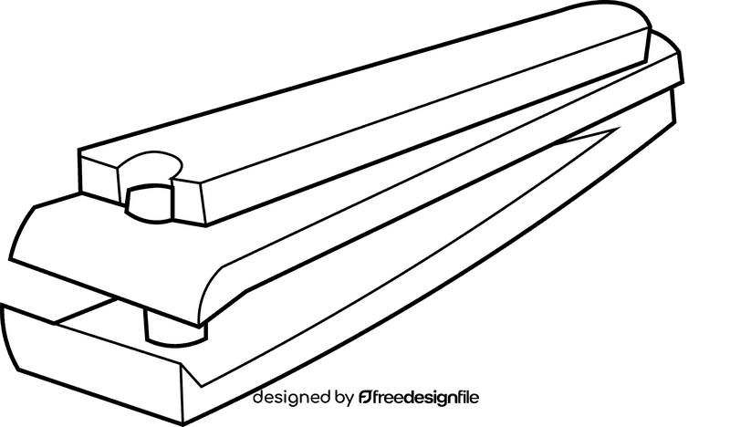 Nail cutter closed black and white clipart