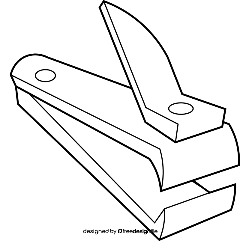 Nail cutter open black and white clipart