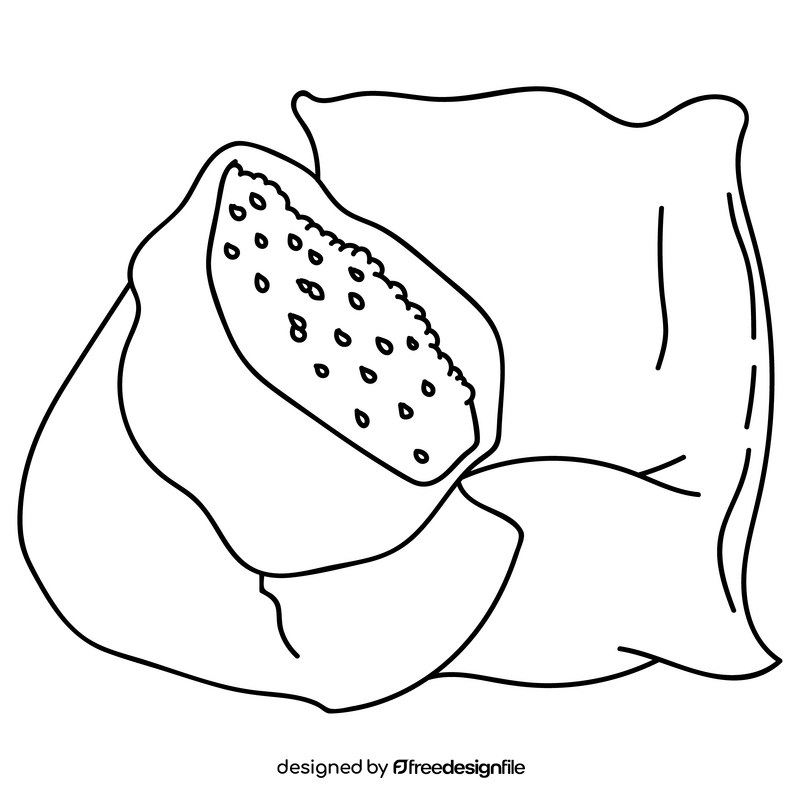 Wheat bag drawing black and white clipart