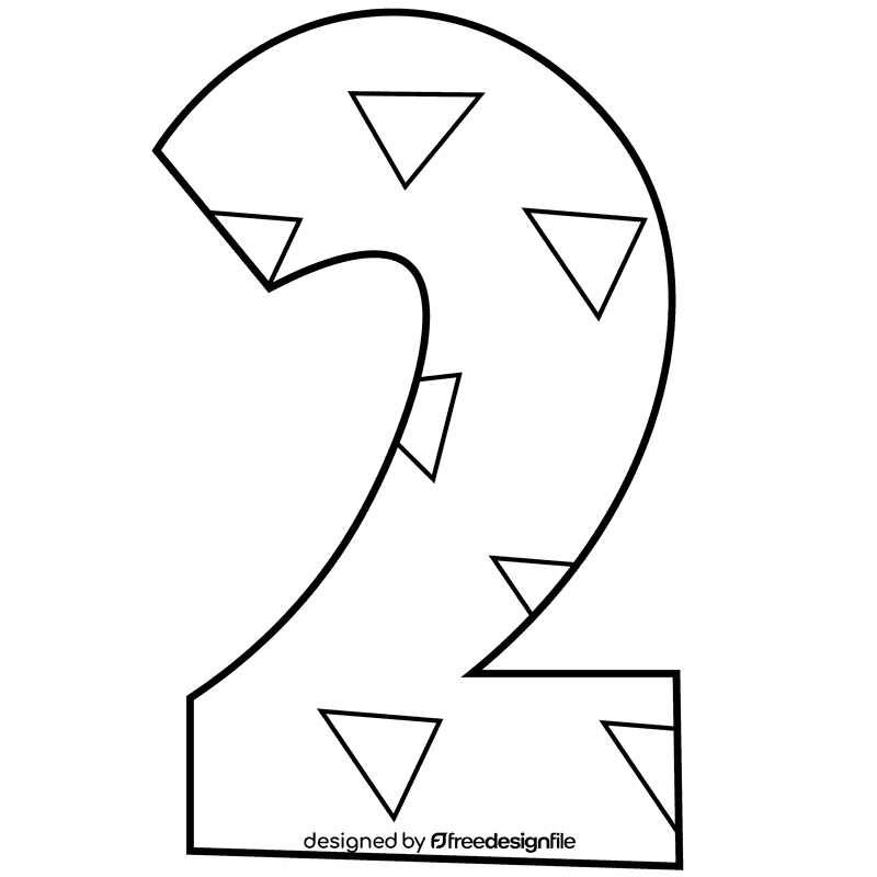 Number black and white clipart
