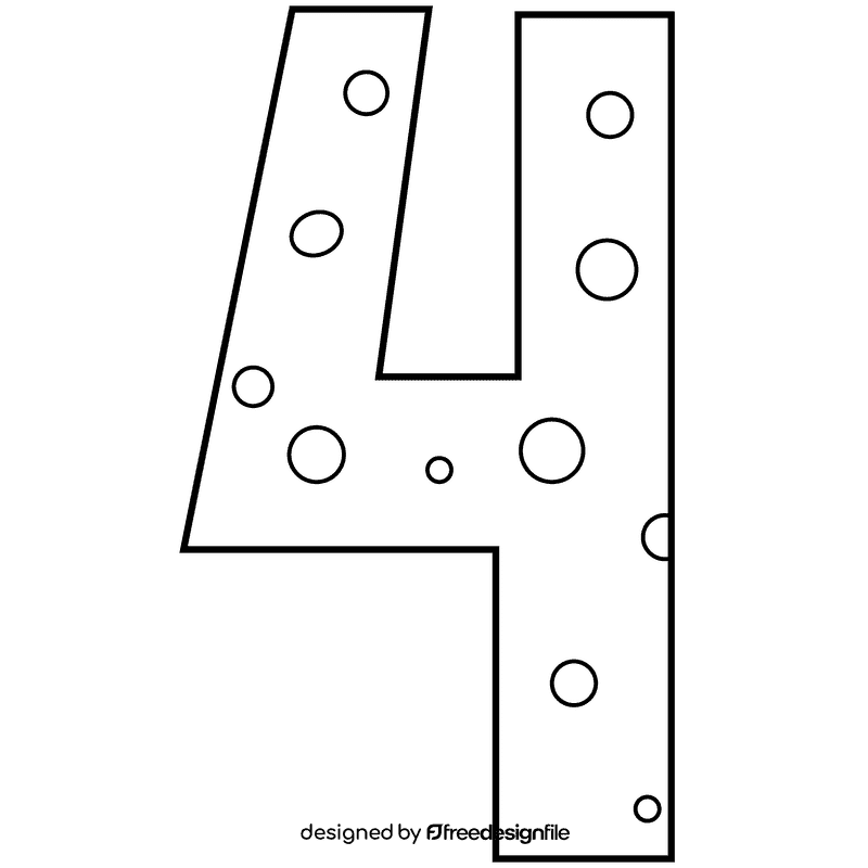 Number black and white clipart