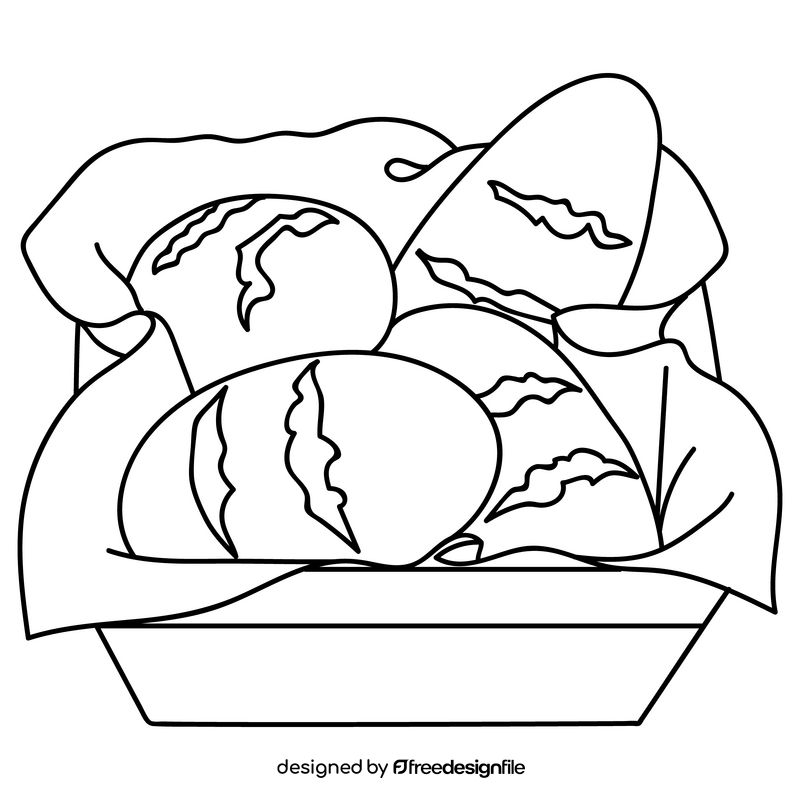 Wheat breads drawing black and white clipart