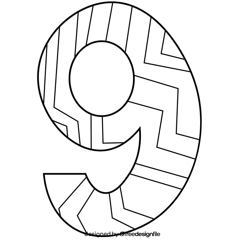 Number black and white clipart