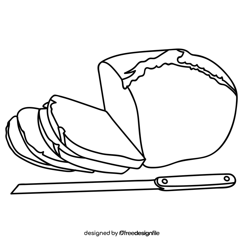 Wheat bread drawing black and white clipart