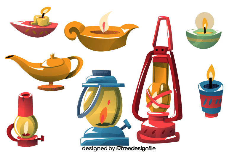 Oil lamp vector