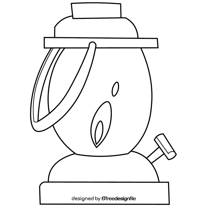 Oil lamp blue black and white clipart