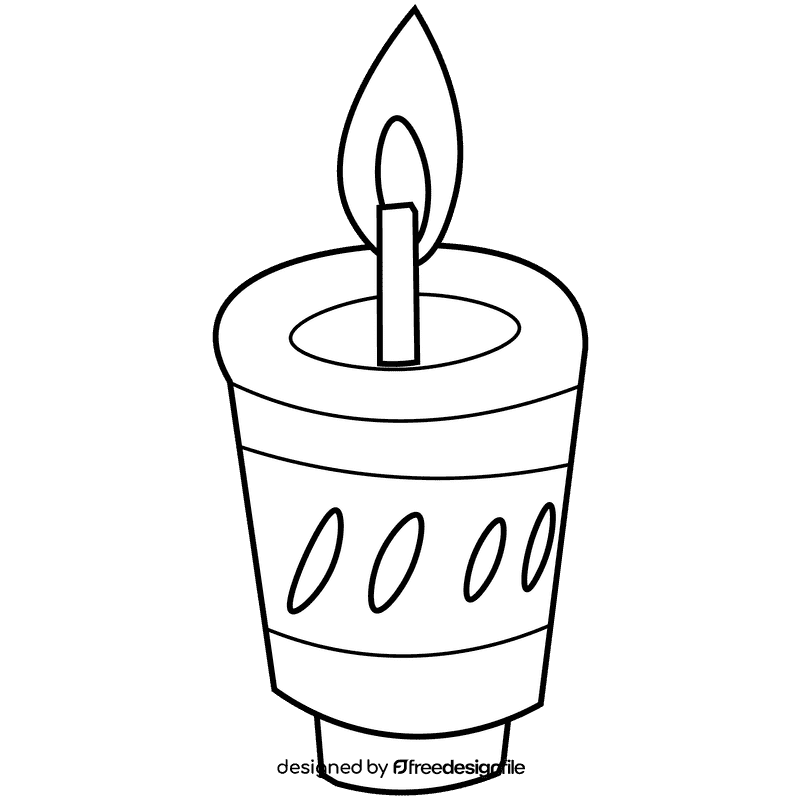 Oil lamp blue small black and white clipart