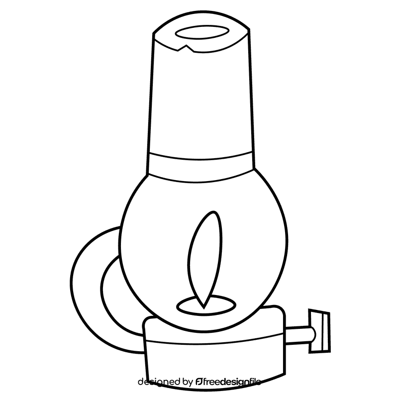 Oil lamp hand black and white clipart