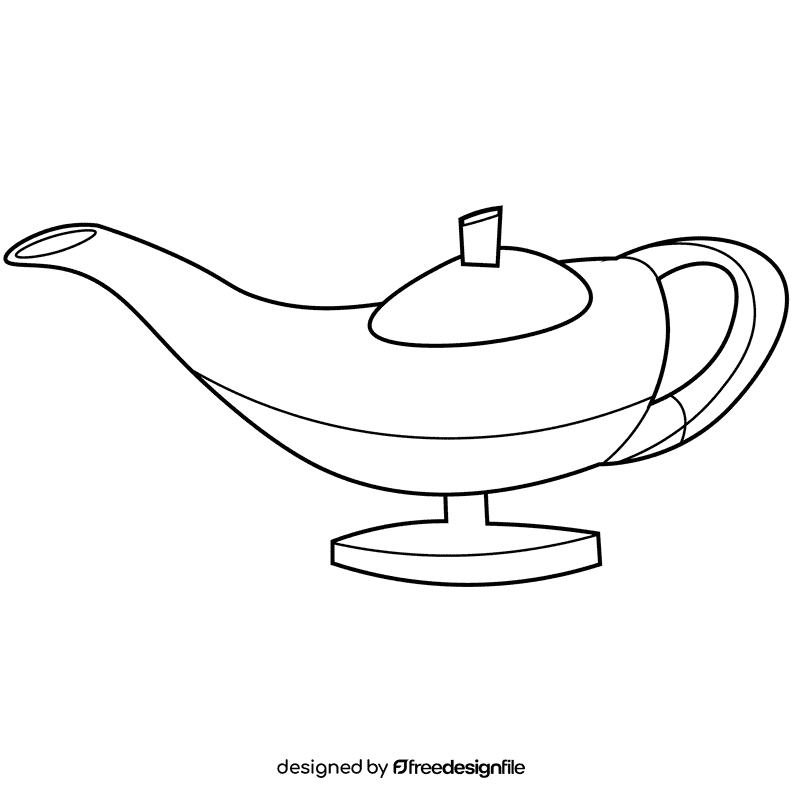 Oil lamp old black and white clipart