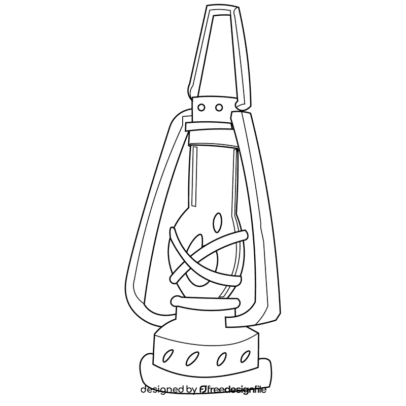 Oil lamp red black and white clipart