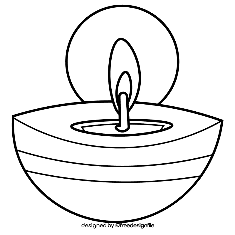 Oil lamp small black and white clipart