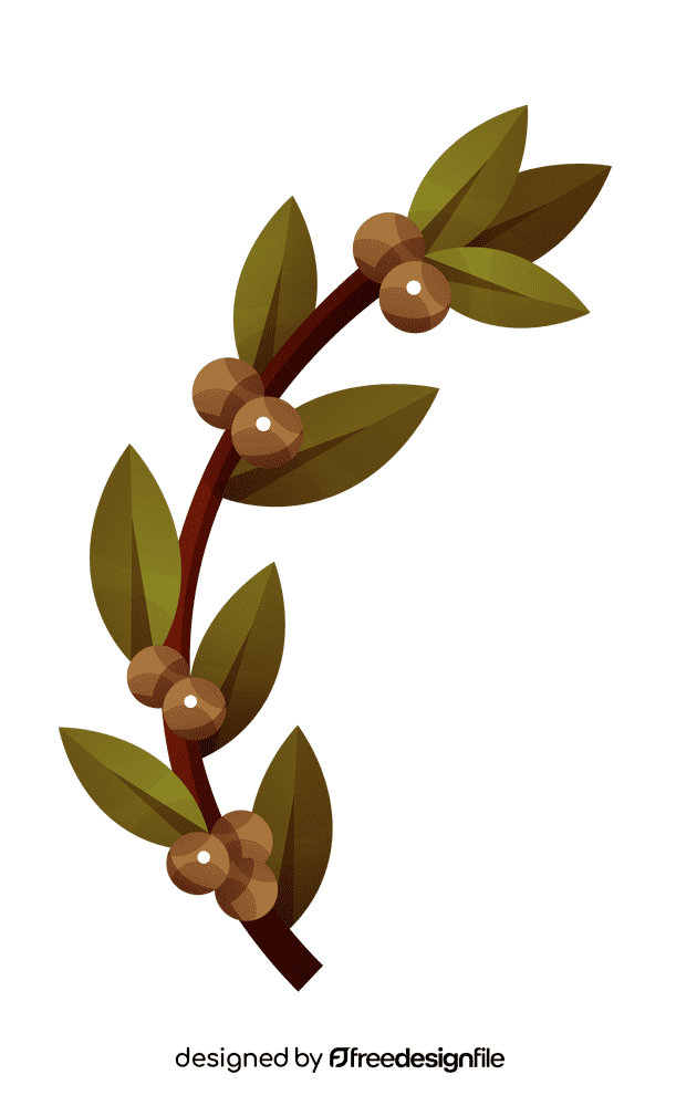 Olive branch berries clipart