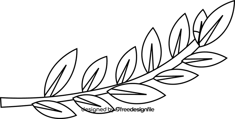 Olive branch black and white clipart