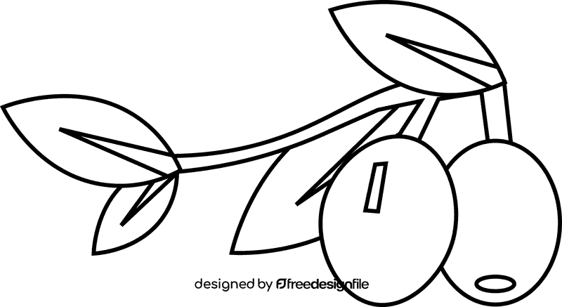 Olive branch couple black and white clipart