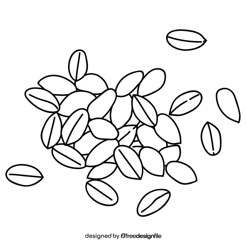 Wheat grain drawing black and white clipart