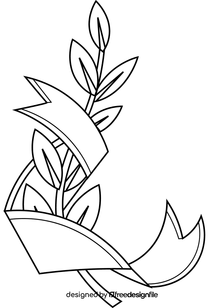 Olive branch stripe black and white clipart