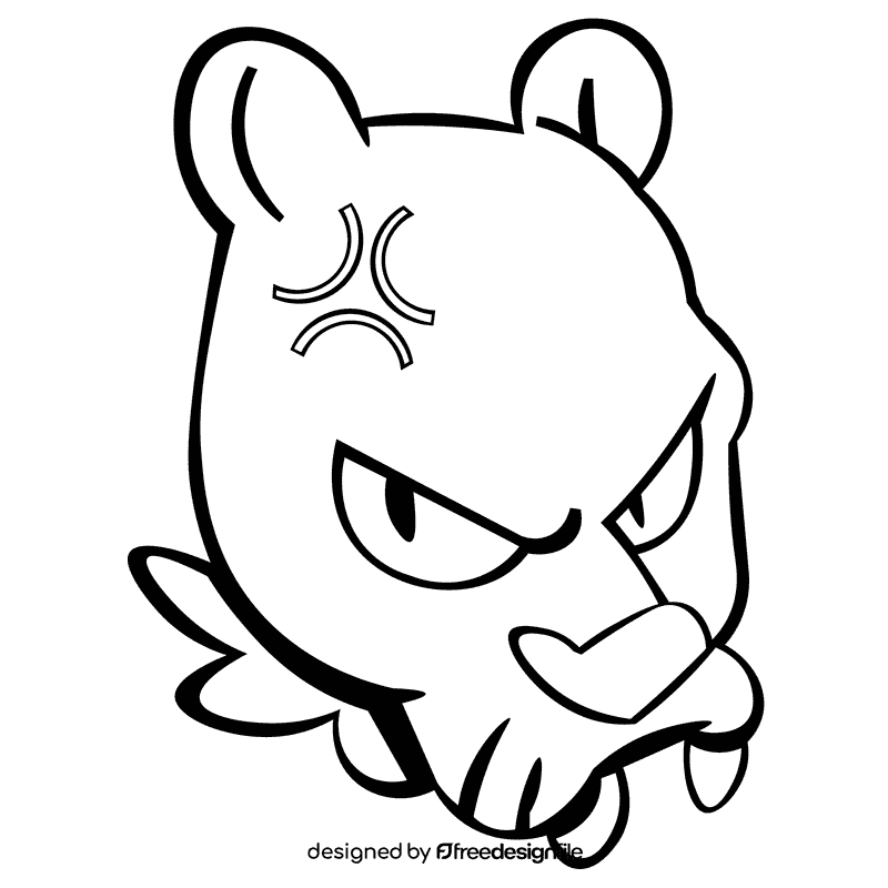 Panther angry black and white clipart