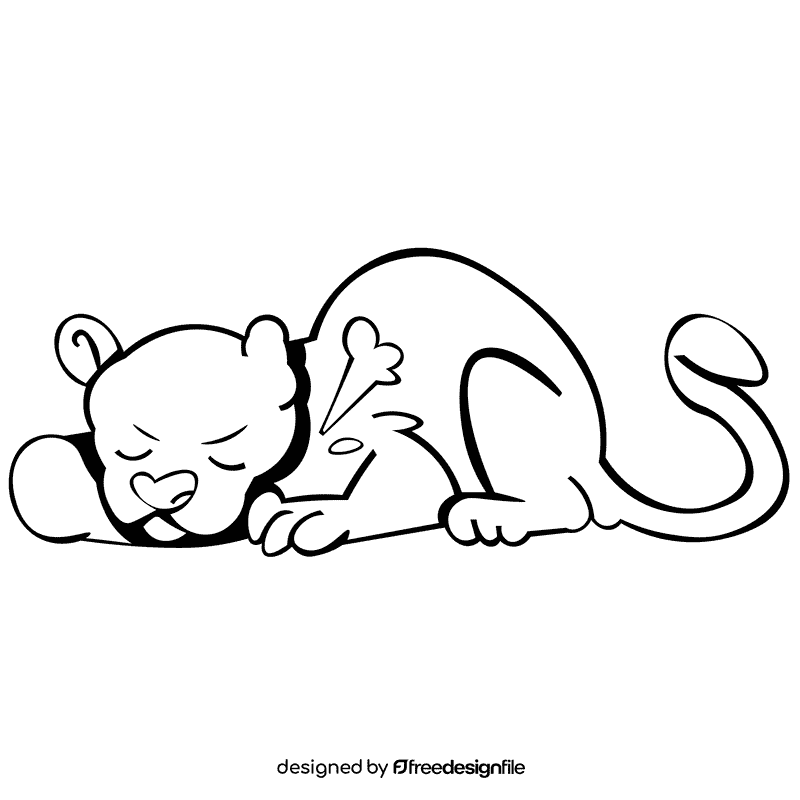 Panther offended black and white clipart