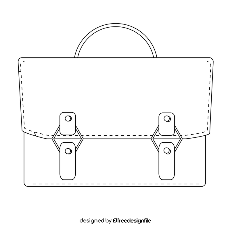 Accountant briefcase black and white clipart vector free download