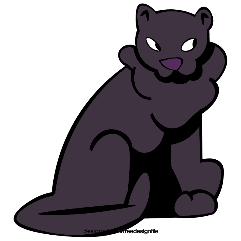 Panther sitting clipart