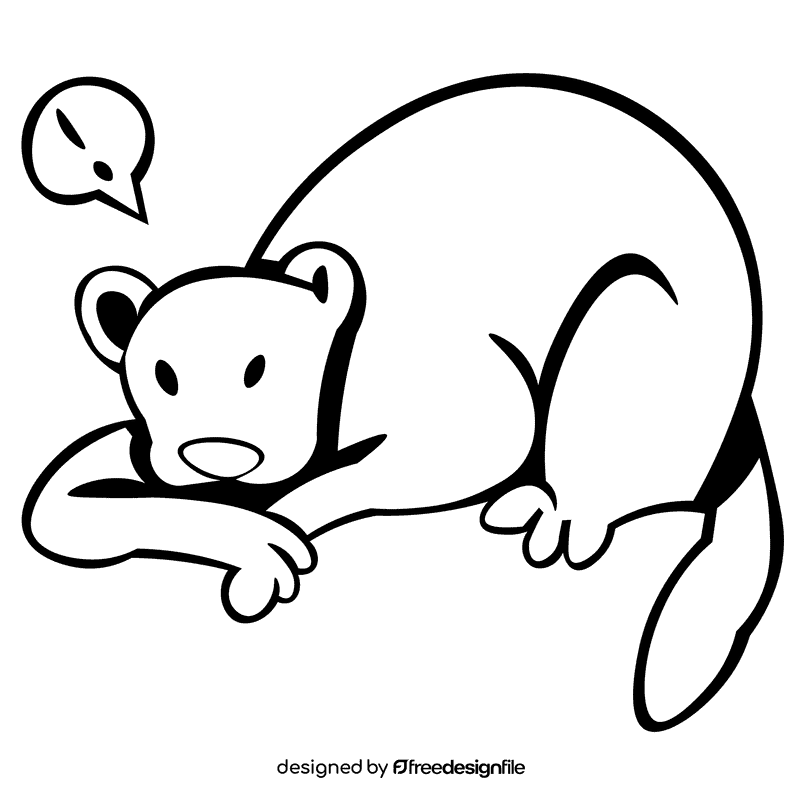 Panther small black and white clipart