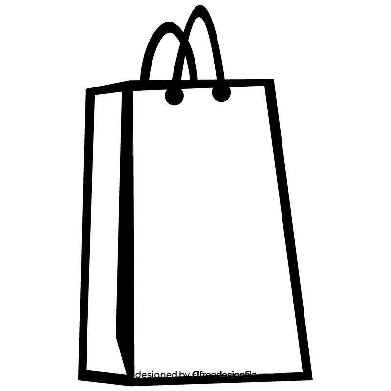 Paper bag blue black and white clipart