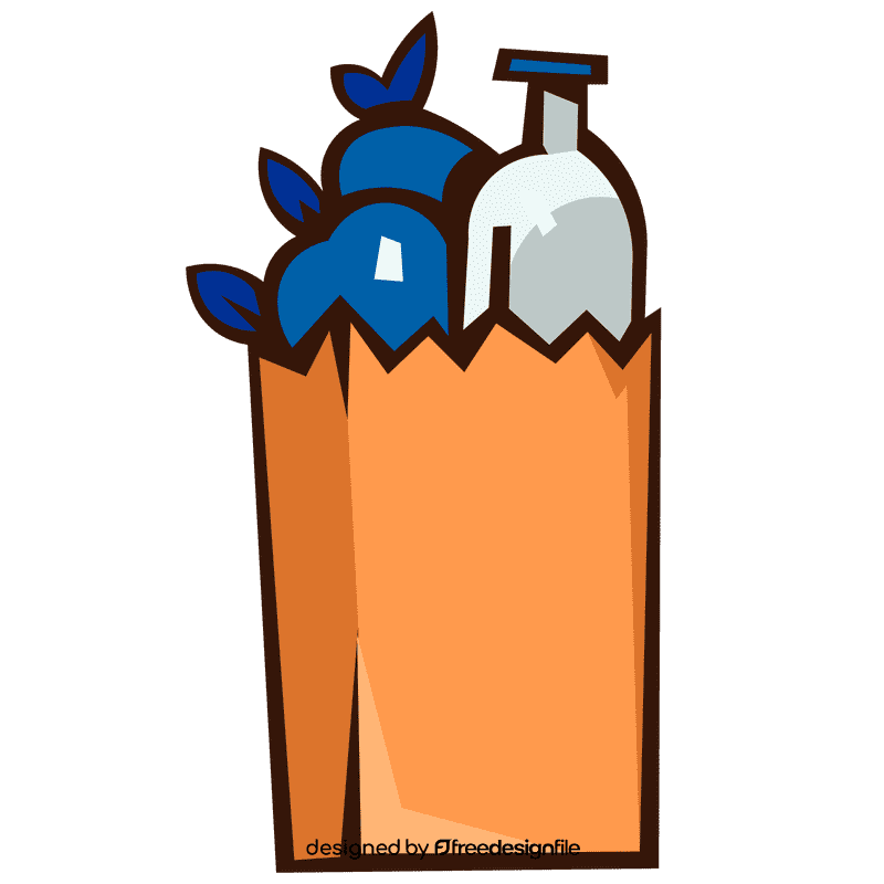 Paper bag full clipart