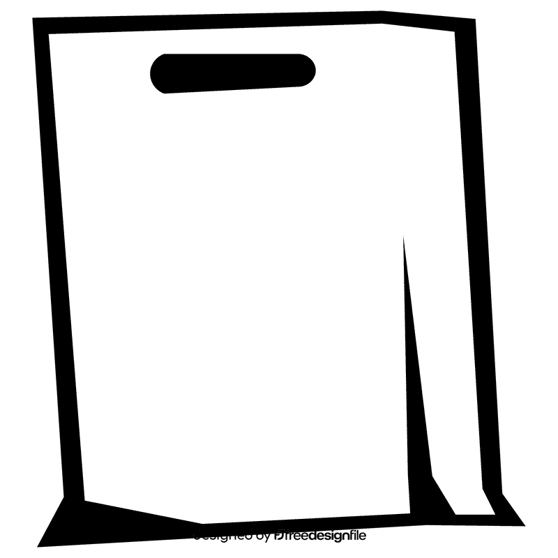 Paper bag hole handles black and white clipart