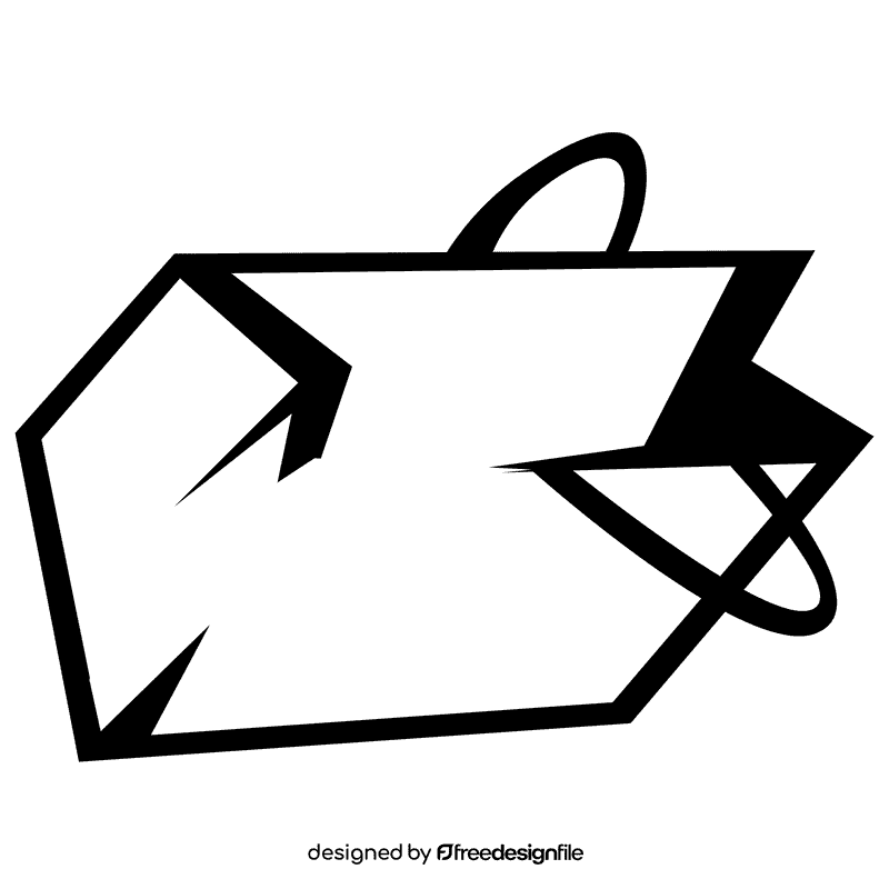 Paper bag inside black and white clipart