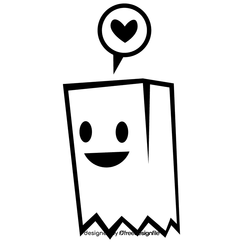 Paper bag mask black and white clipart