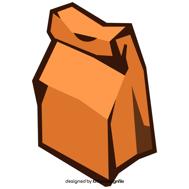 Paper bag rolled clipart
